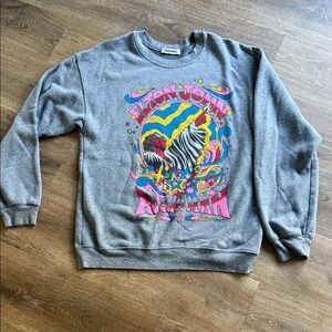 Daydreamer Grey Elton John Rockin' Graphic Crewneck Sweatshirt